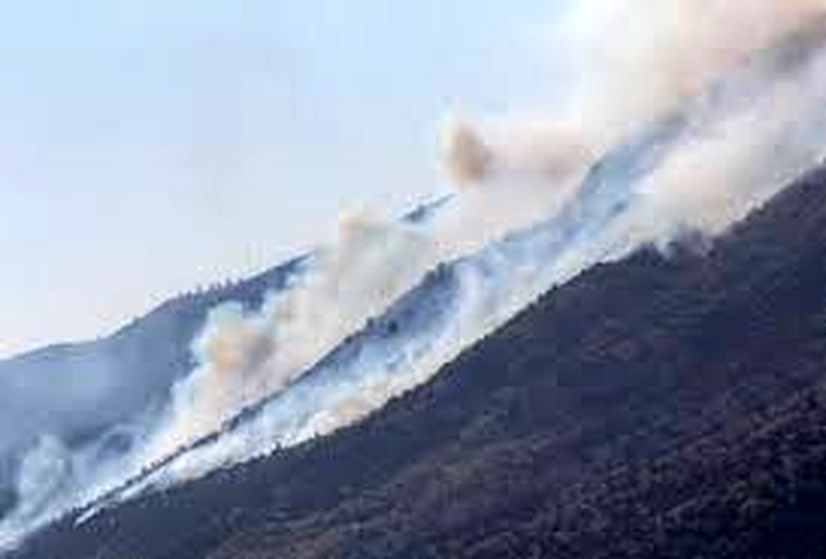 وقوع آتش سوزی در ارتفاعات کوه سفید لنده