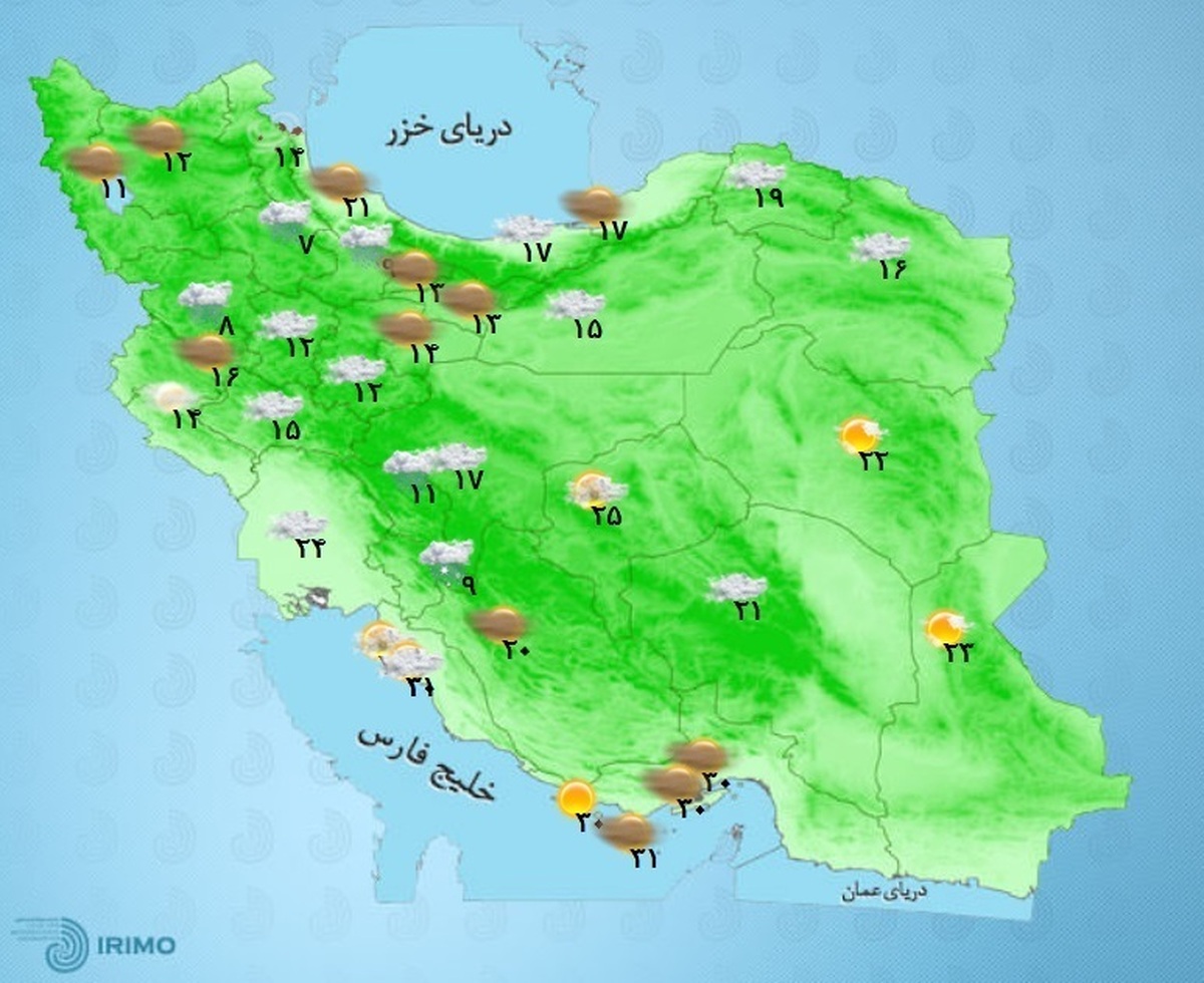 وضعیت آب و هوا، امروز ۲۶ اسفند ۱۴۰۲ / سامانه بارشی جدید دوشنبه وارد ایران می‌شود